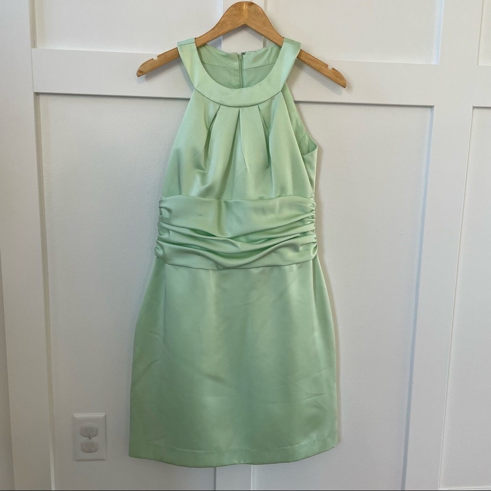 David’s Bridal Pistachio Color Bridesmaid Dress